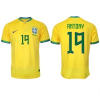 Brazil Antony #19 Replica Home Shirt World Cup 2022 Short Sleeve